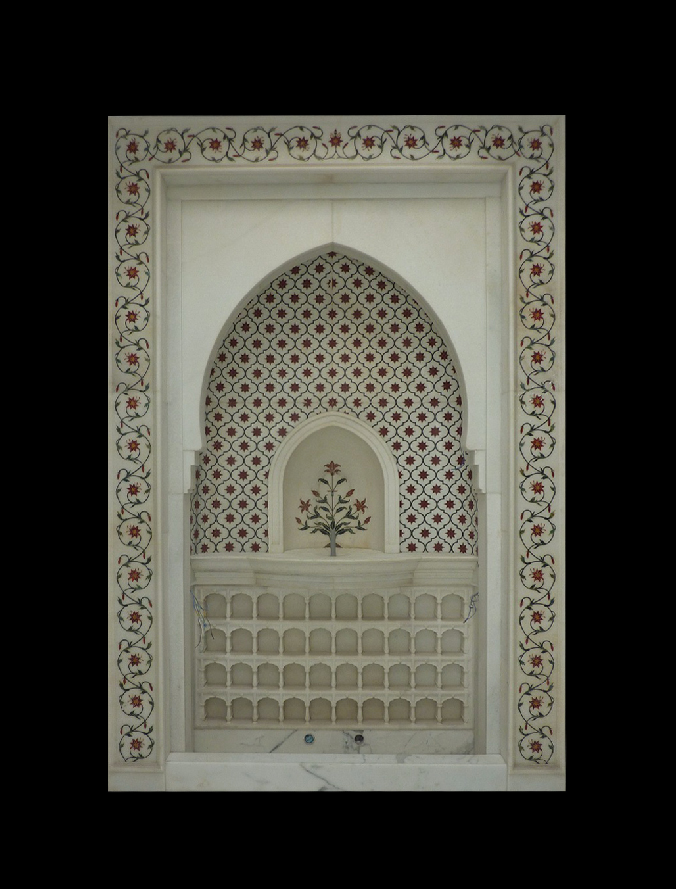 Inlaid White Marble Water Cascade